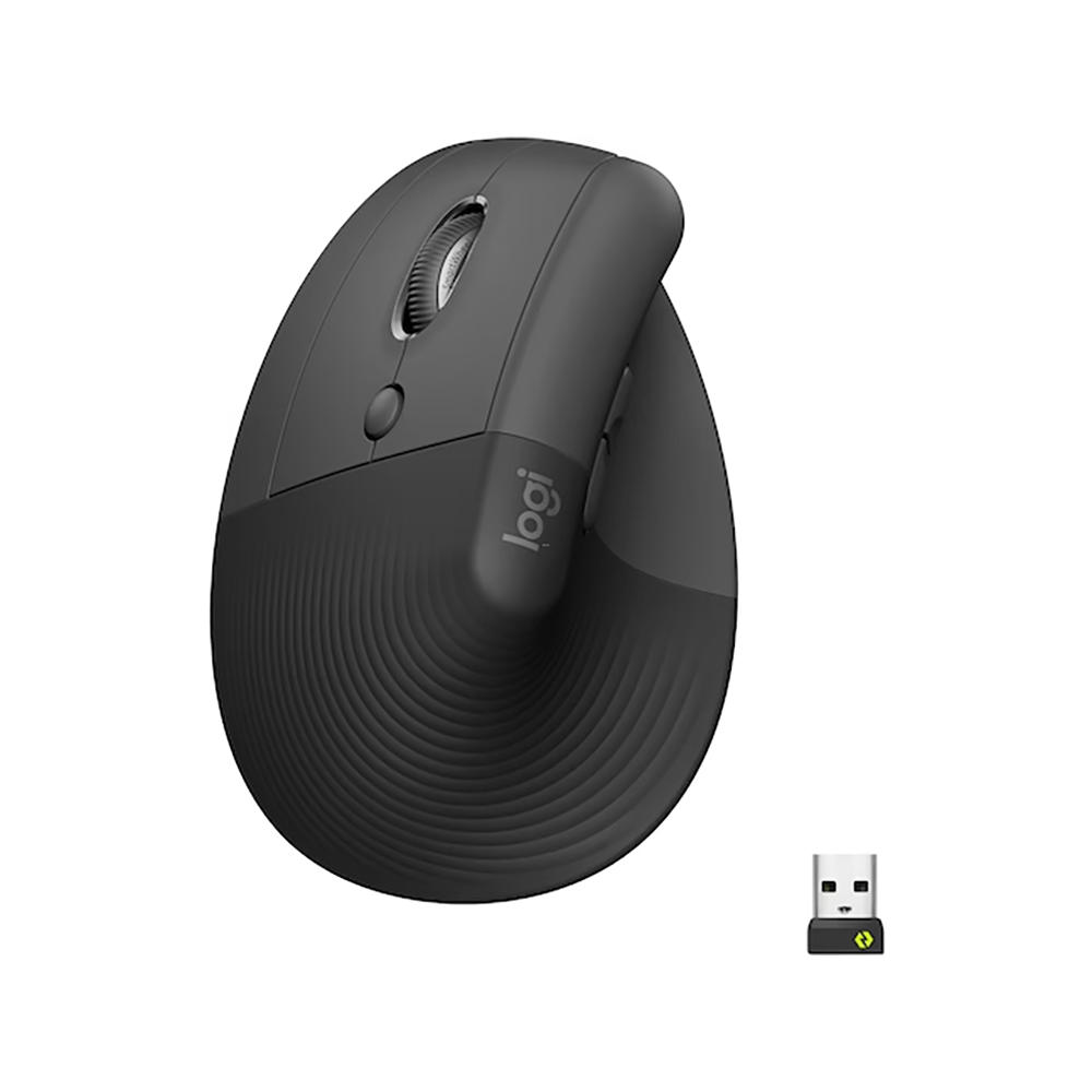 Logitech Lift for Business Linkshändige Ergonomische Maus – für Linkshänder, Graphit/Schwarz
