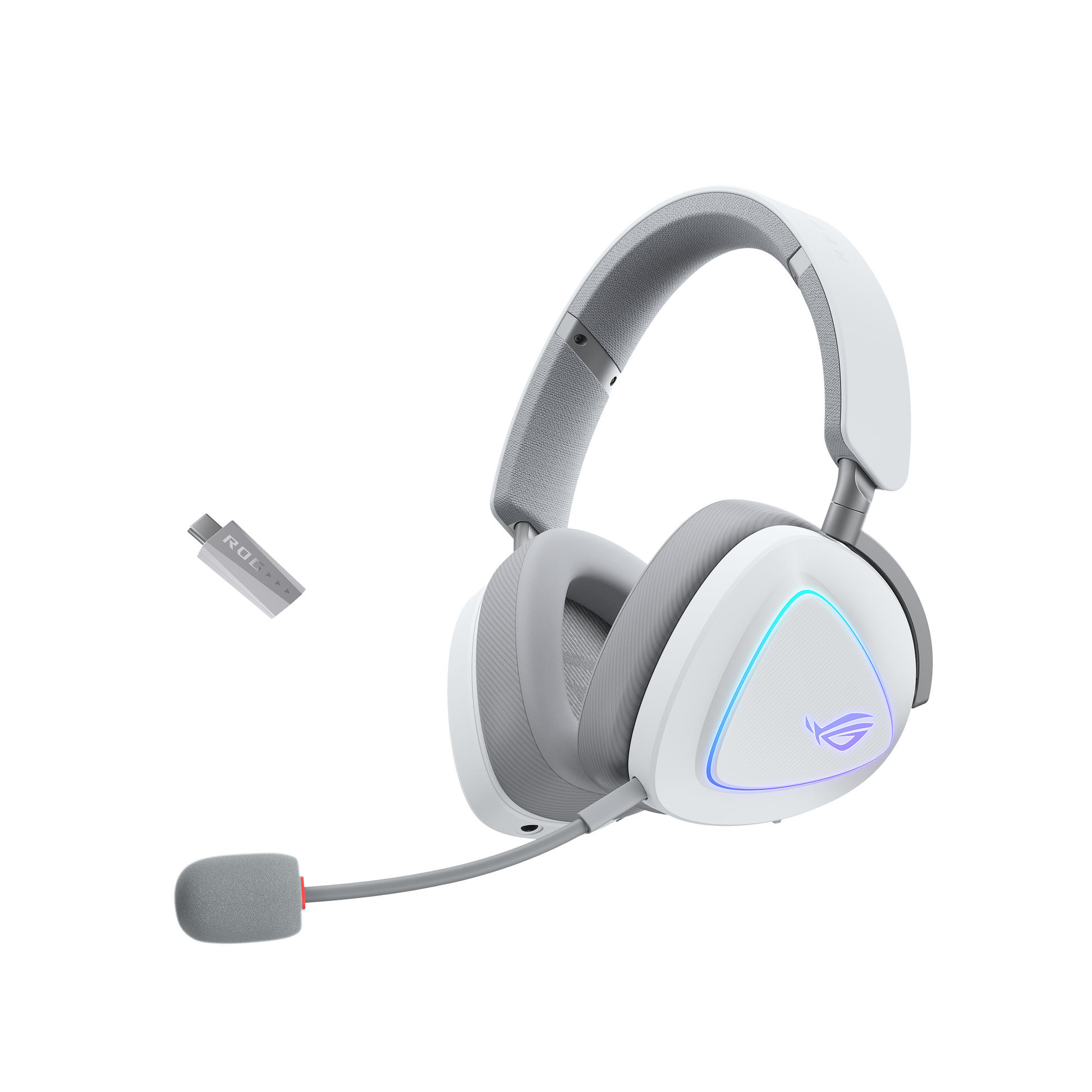 ASUS ROG Delta II WHT – Over-Ear Gaming-Headset – Bluetooth, 3,5 mm, mit Mikrofon – Weiss