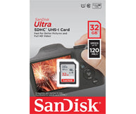 SanDisk Ultra Speichergerät – 32 GB, SDHC, 120 MB/s